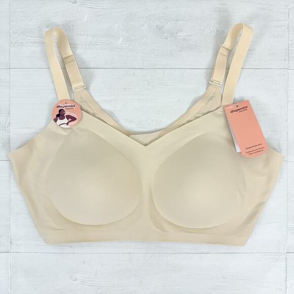 NWT Shapermint Essentials Wireless Bra Size 3XL Smoothing Comfort Straps Chai - Picture 11 of 11